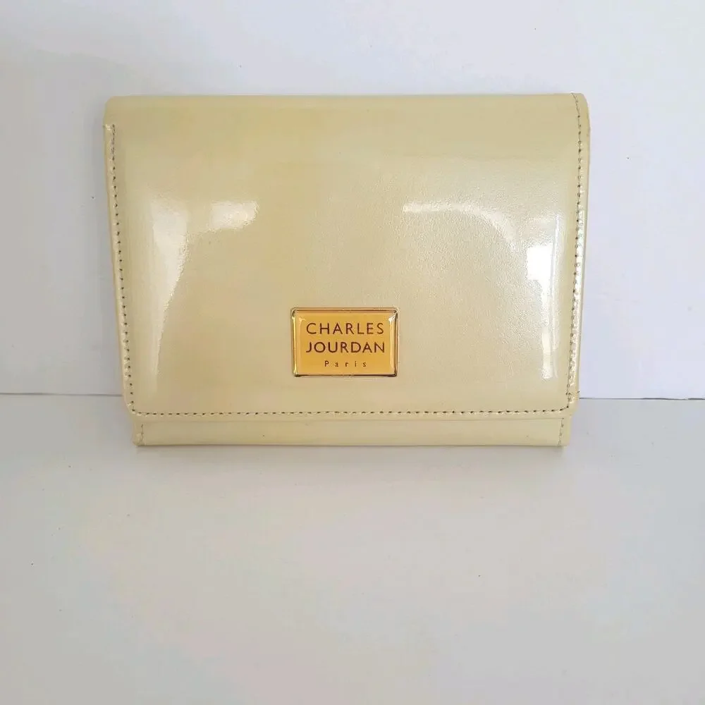 Charles Jourdan Paris Wallet Card Bill Medium Bifold Yellow‎ Champagne Designer